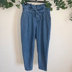 Cinched Blue Mom Jeans